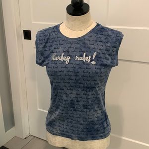 EUC- Sleeveless blue tie dye Harley-Davidson tee from Chester’s of Tempe, AZ.